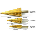 Triangular Shank Step Drill Bit HSS Straight Spiral Groove Center Cone Hole Cutter 4-12mm 4-20mm 4-32mm For Metal Wooding Tool