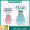 MaxFresh 4-layer Safety Razor Blade Women Razor Whole Body Hair Removal Facial Shaver With a Travel Razor Case