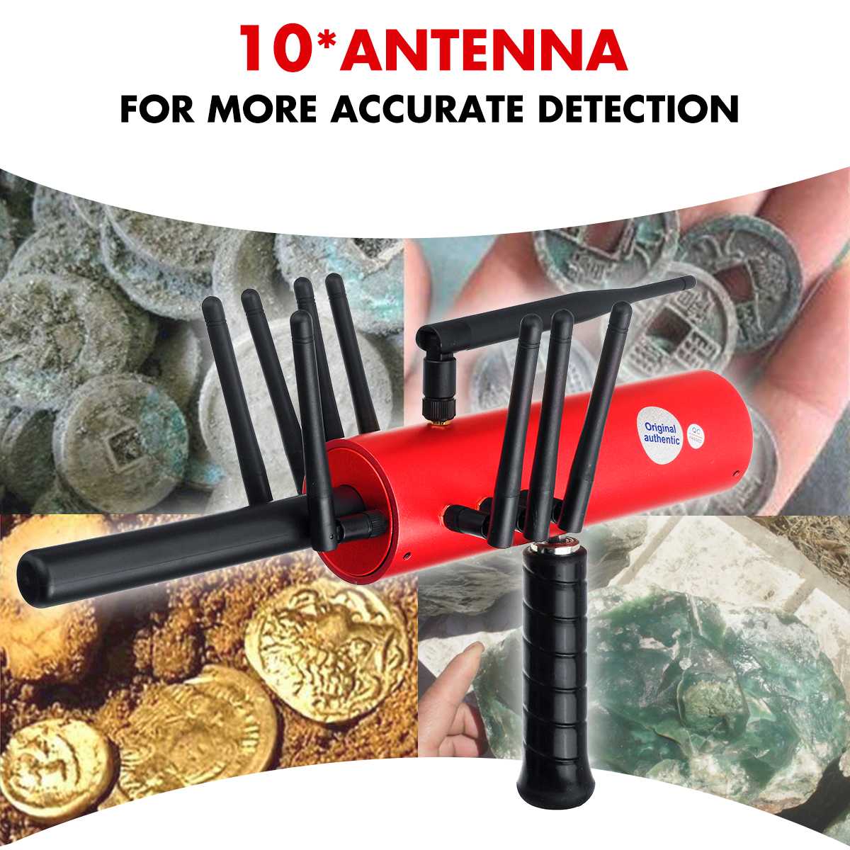10x Antenna Mini Metal Detector Professional Underground High Sensitivity Gold Detector Digger Large-scale Scanner Prospecting