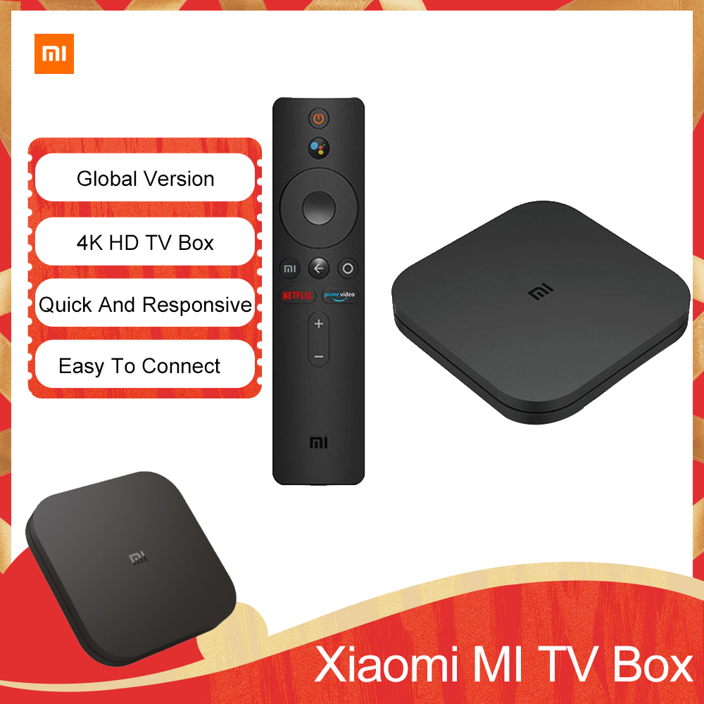 Global Version Original Xiaomi Mi TV Box S 4K HDR Android TV Streaming Media Player Google Assistant Remote Smart Mi TV Stick