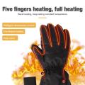 4.5-5w Motorcycle Gloves Rechargeable Electric Heating Glove 3 Levels Temperature Skiing Heated Gloves Fingers Warmer Gants Mot