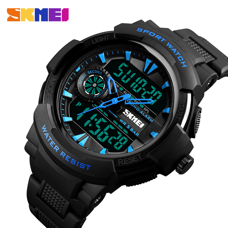 Fashion Casual Men's Watches SKMEI Luxury Brand Quartz Watch Dual Display Digital Analog Waterproof Clock Men Relogio Masculino