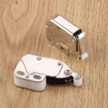 DRELD 2Pcs Mini Push Catch Latch Cabinets Lock Furniture Security Lock Caravan Motorhome Cupboard Doors Push Touch Release Latch