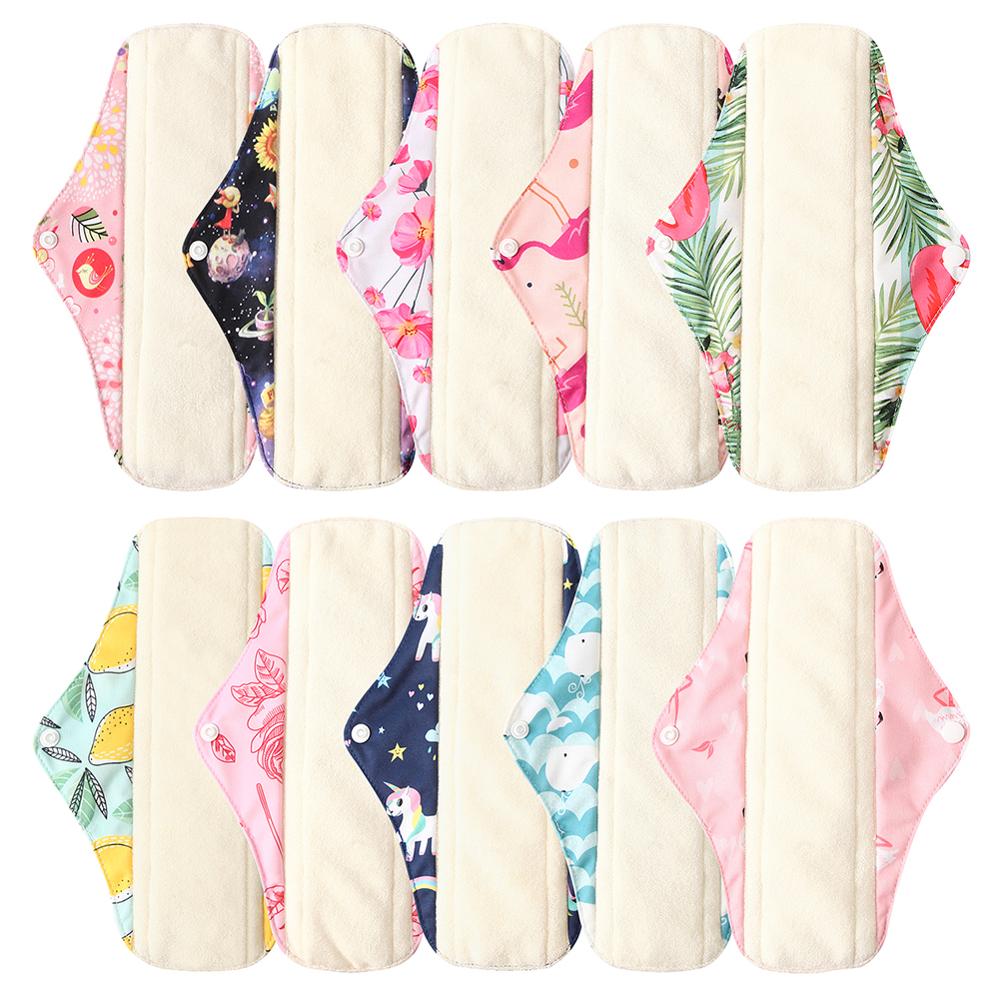 S M L Bamboo Charcoal Mama Reusable Menstrual Cloth Sanitary Pads Napkin Waterproof Panty Liners Women Feminine Hygiene