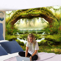 Natural Scenery Wall Tapestry Arched Tree Hole Psychedelic Carpet Wall Cloth Tapestries Tenture Hippie Mandala Tapiz Landscape