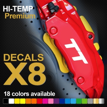 For 8XTT HI-TEMP PREMIUM BRAKE CALIPER DECALS STICKERS CAST VINYL Car Styling*MLAD0060-Red*