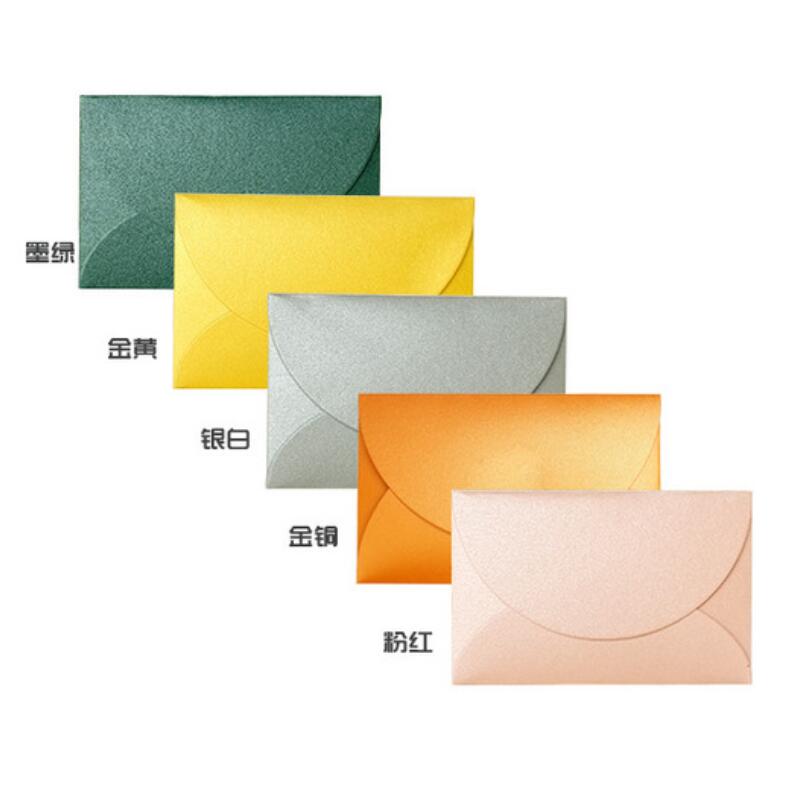 50pcs/lot Romantic Colorful Small Colored Pearl Blank Mini Paper Envelopes Wedding Invitation Envelope Gilt Envelope DIY Crafts