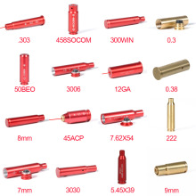 Greenbase Tactical Accessories 5.45X39 7.62X39 12GA .308 .223 .303 7mm Red Caliber Laser Bore Sight Cartridge Laser BoreSighter