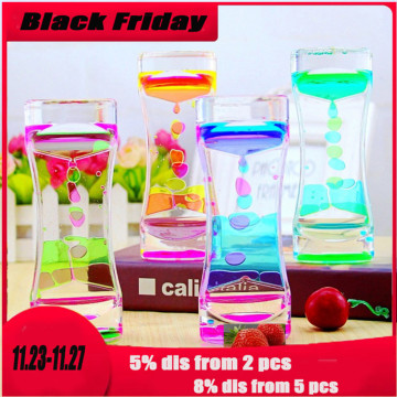 Fun Classic Sensory Toys Hourglasses Floating Color Mix Illusion Liquid Oil Hourglass Timer Home Tableware Decoration