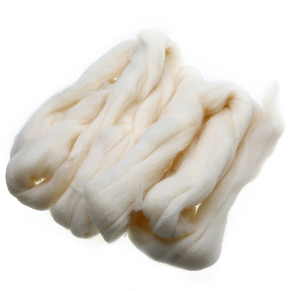 100g Cream White Wool Fiber Needle Felting Wool Tops Roving Spinning Weaving For Handmade DIY Craft Doll Felting Wool