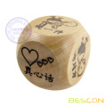 Good Quality Custom 35MM Wooden Dice with Burned Pattern