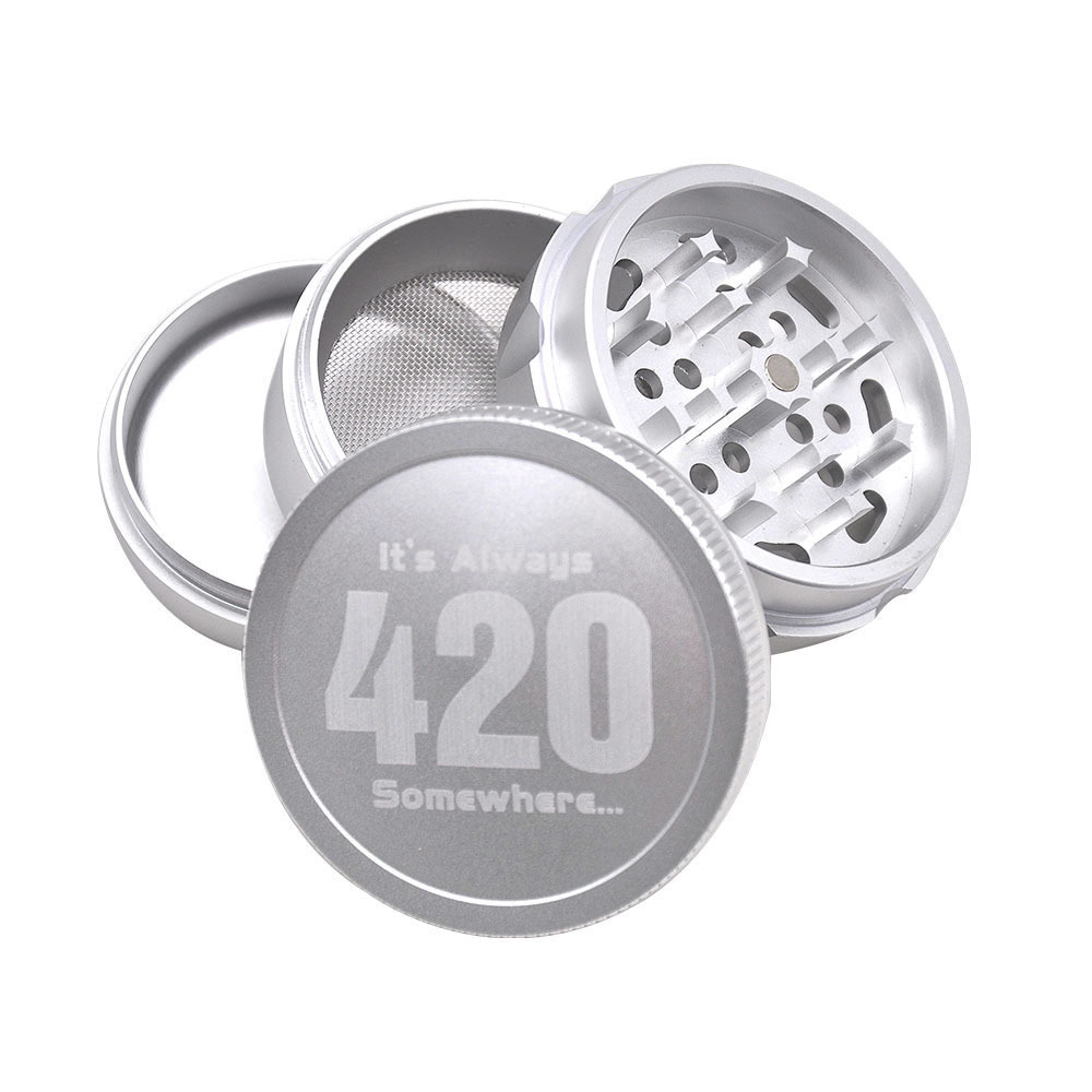 Aircraft Aluminum Herb Tobacco Grinder with Diamond Teeth 63 MM 4 Layers Herb Grinder Crusher Spice Grinder
