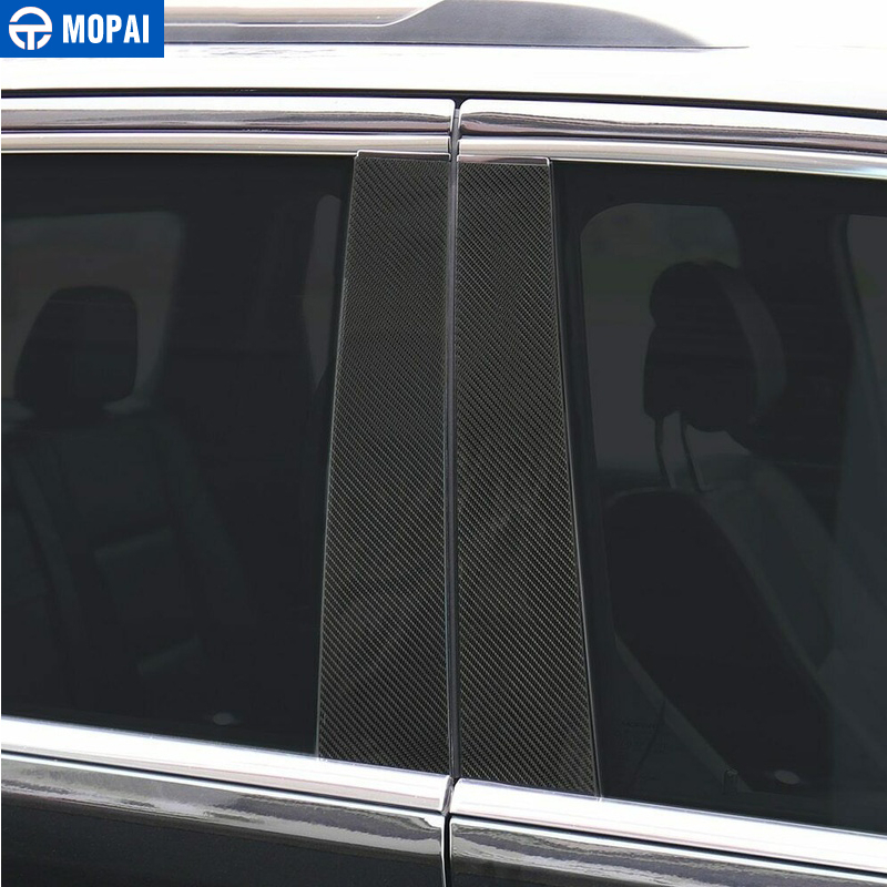 MOPAI Carbon Fiber Styling Car Window Pillar Post Protector Stickers for Jeep Grand Cherokee 2011-2018 Accessories