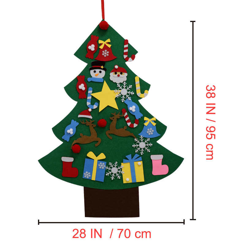 DIY Felt Christmas Tree  Artificial Tree Wall Hanging Ornaments Christmas Decoration for New Year Gifts Kids Toys Home