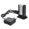 New Arrival Portable 7 Port USB Hub High Speed USB 2.0 Dual Chip Splitter Adapter With AC Power Adapters For PC Laptop