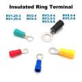 100pcs Ring Insulated Crimp terminal electrical wire connector RV1.25-3 1.25-4 2-4 2-5 3.5-5 3.5-6 5.5-5 5.5-6 cable ferrules