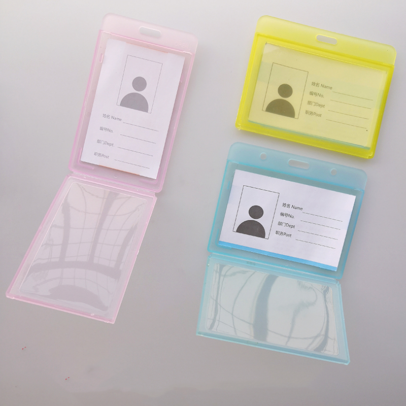 Transparent Plastic Card Sleeve ID Badge Case Clear Bank Credit Card Badge Holder Accessories