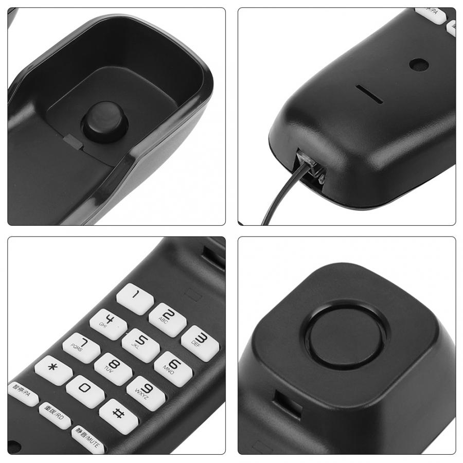 Fixed Landline Smart Telephone Portable Mini Phone Wall Telephone Hanging Telephone 2 in 1 Push Button Phone for Home