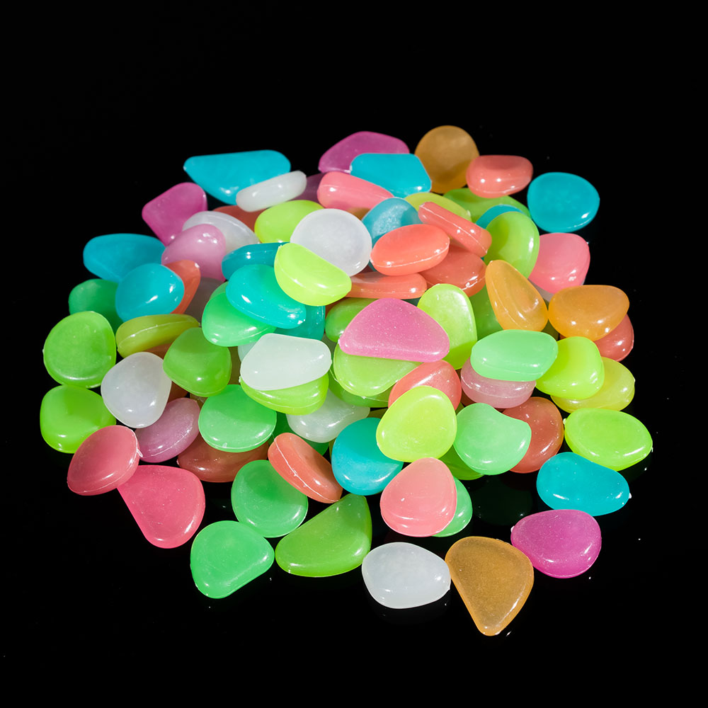 10Pcs Light-Emitting Artificial Pebble Stone Cute Fashion Glow in the Dark Walkway Aquarium Garden Fish Tank Decor Decoration