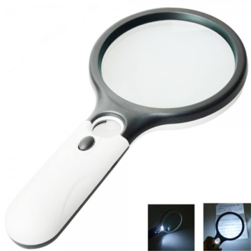 45X 3 LED Handheld Reading Magnifying Glass Illuminated Magnifier Microscope Lens Jewelry Watch Loupe Magnifier