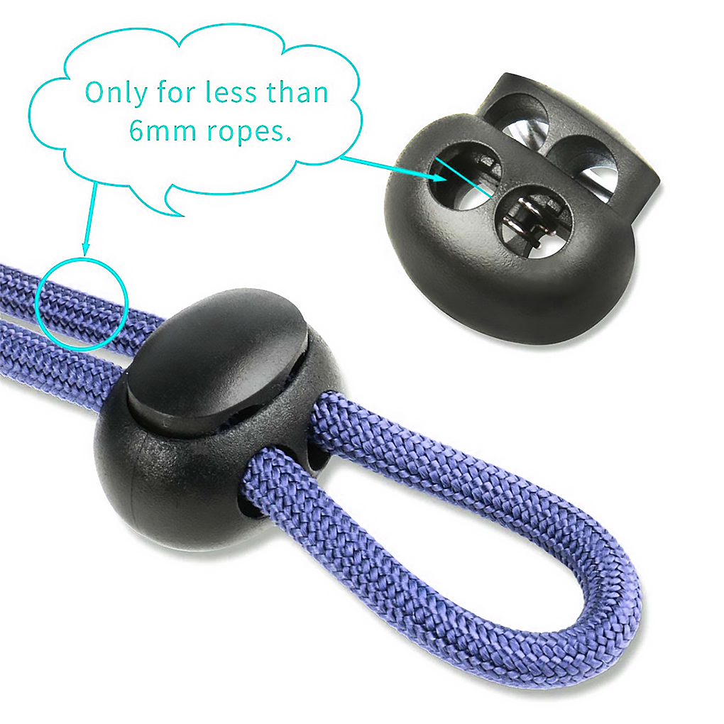 10pcs Plastic Cord Stopper Dual Holes Stop Cord Lock Clothes Pants Toggle Clip DIY Craft Part Spring Clasp Rope Lock