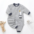 LZH Toddler Clothing Infant Romper 2020 Winter New Thick Long Sleeves Keep Warm Jumpsuit Striped Cute Cartoon Print Baby Romper