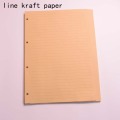 binder a4 4 holes loose-leaf kraft paper notebook yellow paper horizontal line inner page diary replacement core filler papers