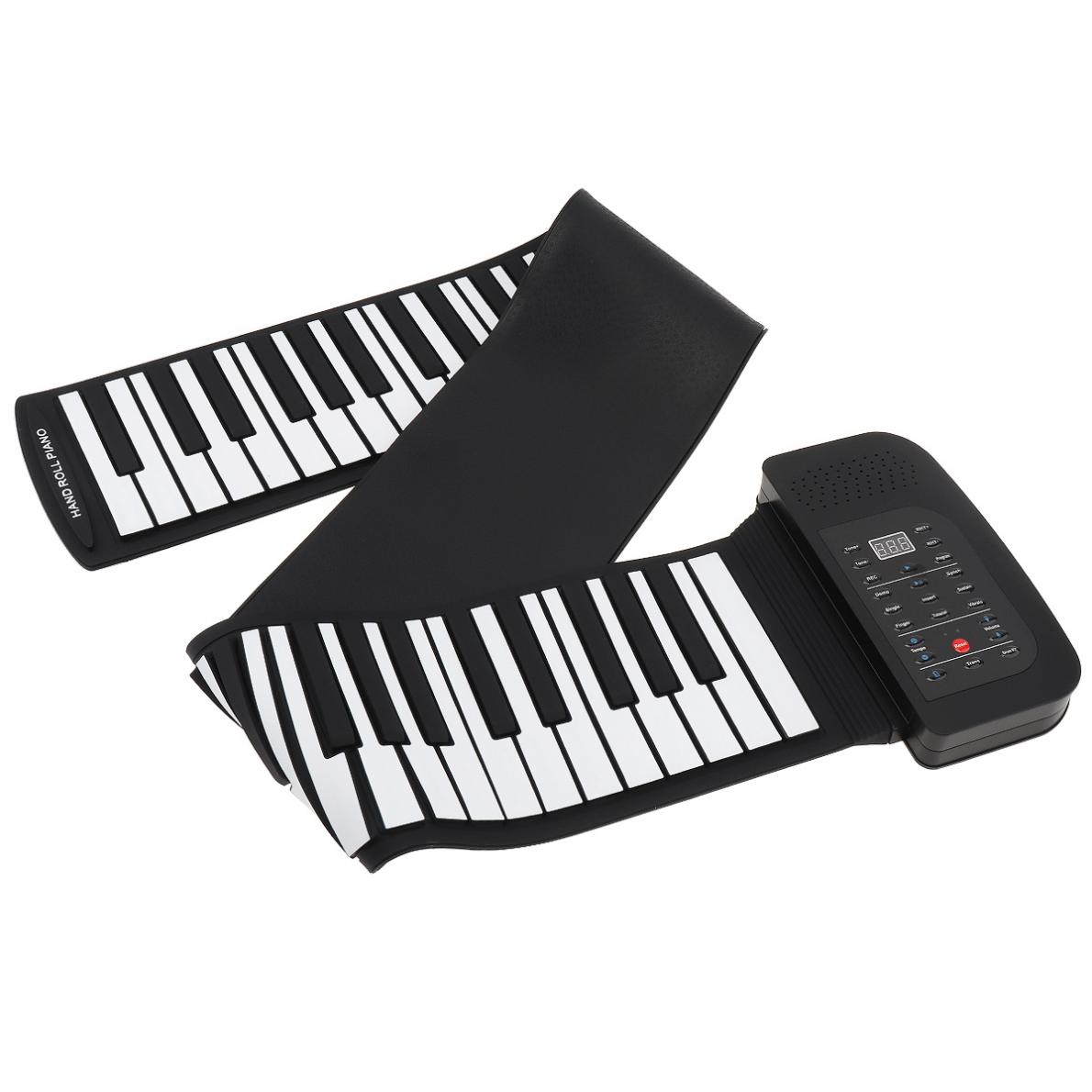 88 Keys Roll Up Electronic Piano Rechargeable Silicone Flexible Keyboard Organ Built-in Speaker Support MIDI Bluetooth hot