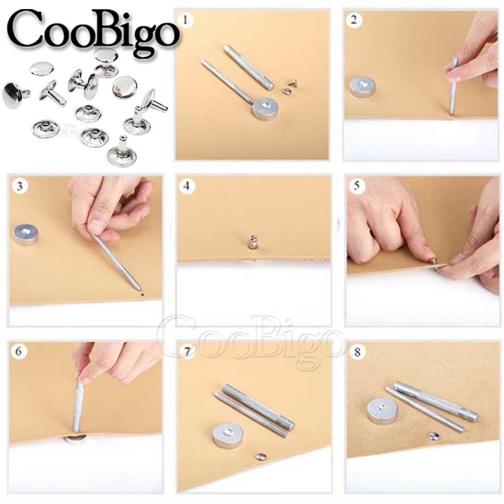 100sets Metal Rivets Studs Round Rivet for Leather Craft Bag Belt Clothing Garment Shoes Pet Collar Decor Sewing Accessories