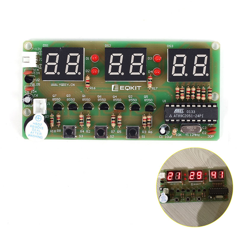 C51 Digital DIY Electronic Clock Kit Suite DIY Kit Six 6 Bits Electronic Parts and Components Eletronicos Digital Clock Timer