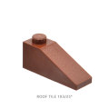 50pcs Brown Color Roof Tile End Ridged Corner Bricks Inverse MOC Tree Constraction House Part Building Blocks Toys for Children