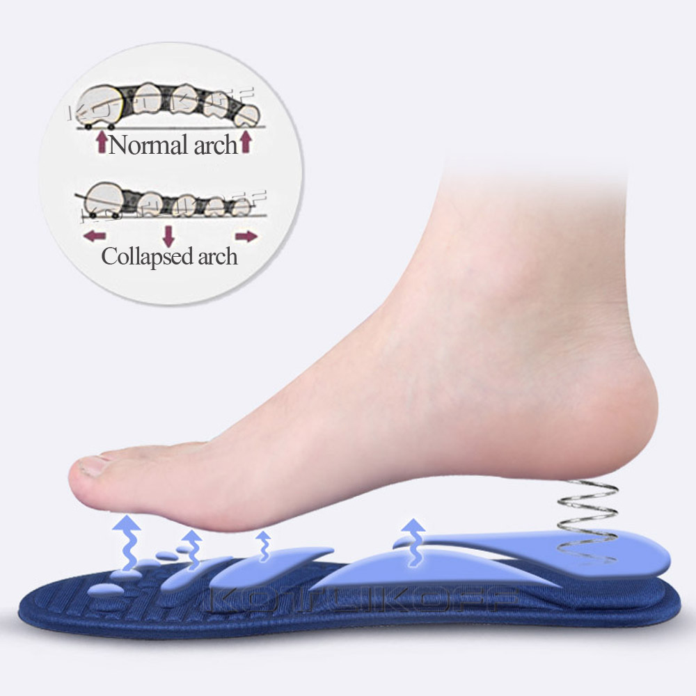 KOTLIKOFF Summer Sports Insoles for Shoes Sole Deodorant Shock Absorption Soft Insole Sweat-Absorbant Foot Pads Insert Unisex