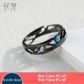 Thaya CZ Milky Way Black Rings Blue Bright Cubic Zirconia Rings 925 Silver Jewelry for Women Lover Vintage Bohemian Retro Gift
