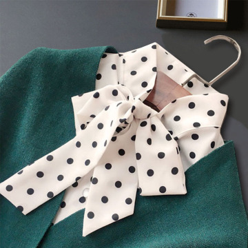 Front Bow Tie False Collar Shirts Woman Dot Fake Collar Detachable Collars For Women Sweater Leopard Nep Kraagje Half Shirt