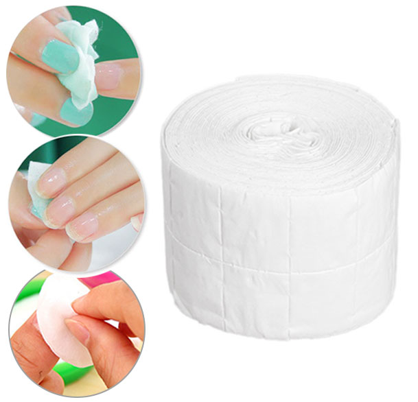 300pcs 1 Roll Lint Free Nail Art Makeup Tips Manicure Polish Cotton Remover Cleaner Wipe Cotton Pads Paper Nail supplies