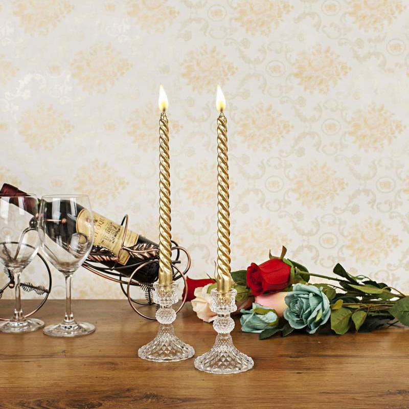 HeyMamba Vintage Glass Candlestick Dinner Candle Holder Home Wedding Decorations