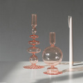 Glass Candle Holders for Pillar Candle Taper Candle, Wedding decoration, Clear Candlestick holder for home decoration