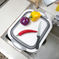 Multi-Function Kitchen Chopping Blocks Tool Foldable Cutting Board Kitchen Silicone Sinks Drainer Vegetable Fruit Washing Basket