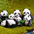 1 Pcs Miniature Resin Pandas Garden Plant Flower Pot Bonsai Dollhouse Decoration