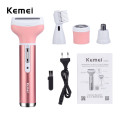 Kemei Female Epilator 4 in 1 Multifunction Women Electric Shaver Lady Rechargeable Razor Eyebrow Nose Trimmer Hair Trimer