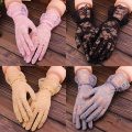 Black White Red Fashion Women Lace Party Sexy Gloves Summer Full Finger Sunscreen Gloves For Girls Mittens Wedding Accessories