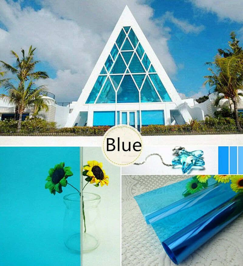 Auto Car Blue Decorative Solar Tint Film DIY Design Self Adhesive Sticker Decals Home Office Building Window Foils 152x30cm