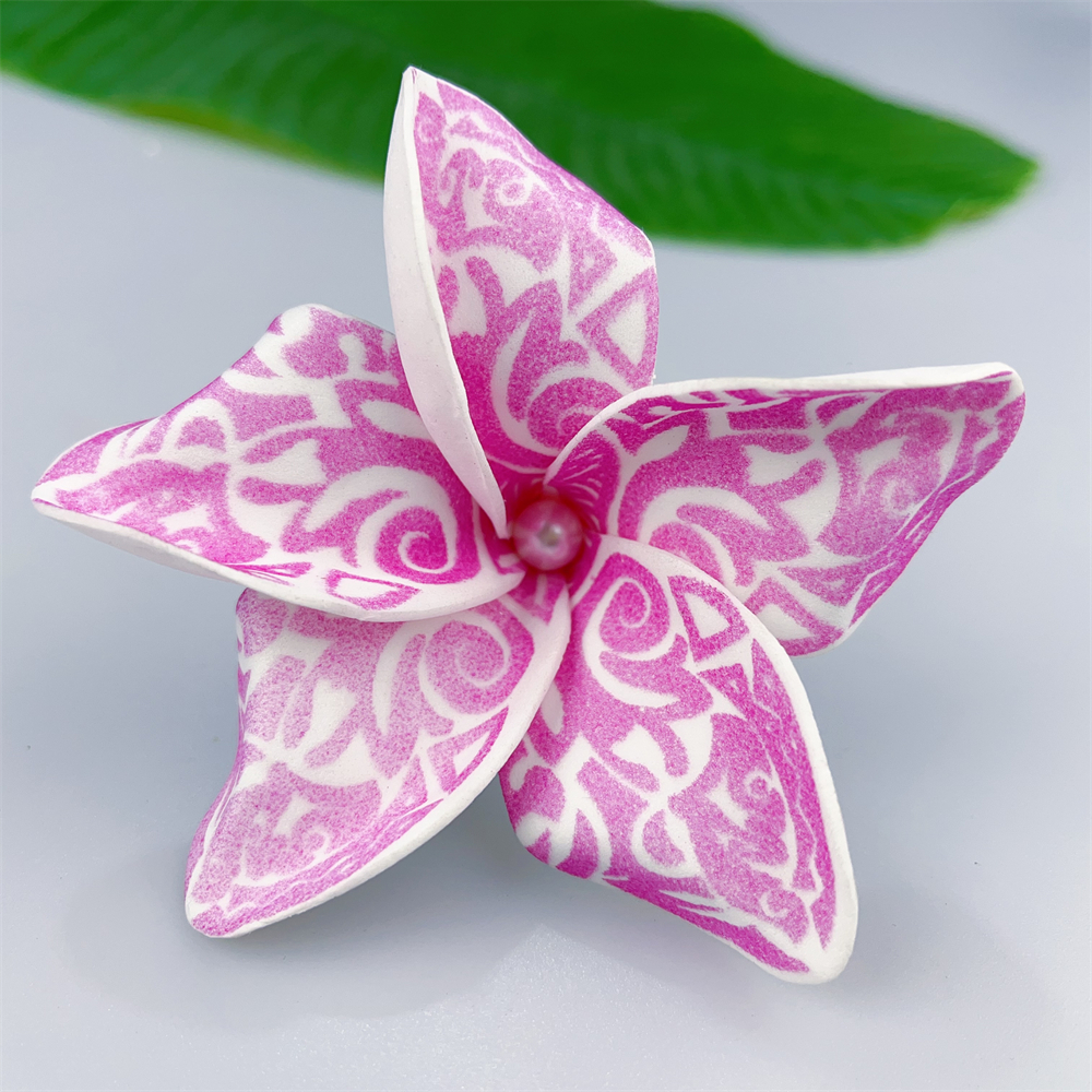 Kn Hf021b Wt Plumeria Hair Pick