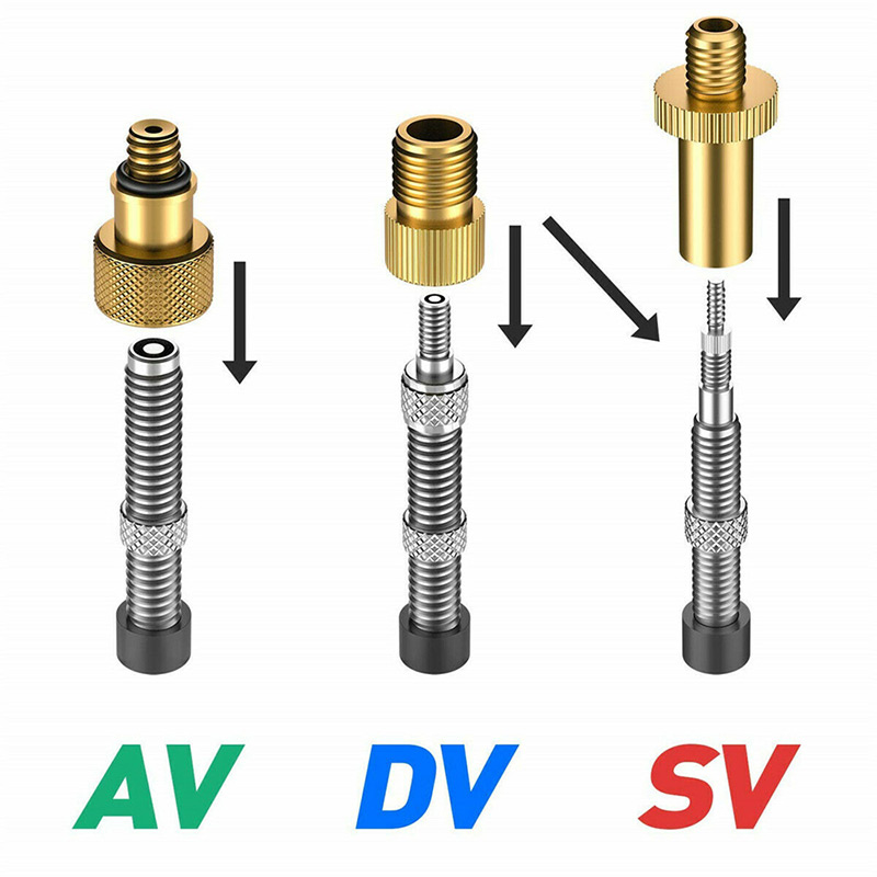 24pcs/Set Bike Pump Adapter Bicycle Car Valve SV/AV/DV Adapter Sealing Ring Converter MTB Bike Air Pump Valve Group Bicycle Tire