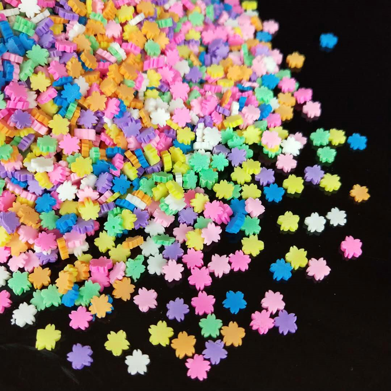 20g/lot Flowers Polymer Hot Soft Clay Sprinkles Colorful Flower Tiny Cute plastic klei Mud Particles Cherry Blossoms Assorted