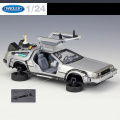 1:24 DMC-12 DeLorean Time Machine Back to the Future Car Static Die Cast Vehicles Collectible Model Car Toys