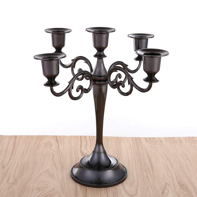 Classical Metal Candelabra Retro Candlestick Candle Holder 5 Stands Candlelight Dinner Wedding Gift Home Wedding Decor
