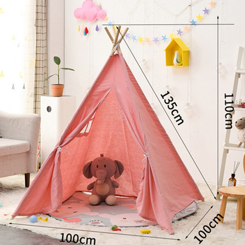 Indian Kids Wigwam For Children Gift Games 1.35M Portable Cotton Home Tipi Folding Indoor Baby Tent Toy Teepee Original Triangle