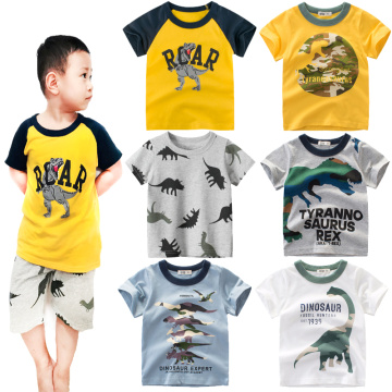 Children's short sleeve T-shirt cotton dinosaur T-shirt boys and girls top shirt children's T-shirt summer T-shirt