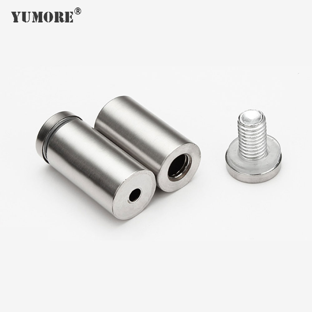 YUMORE 50pcs Glass Fasteners 12-60mm Stainless Steel Acrylic Advertisement Standoffs Pin Nails Billboard Fixing Screws Hardware